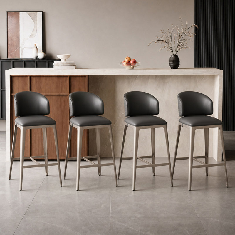 Chaise d'appoint noire et brune à dossier solide (ensemble de 2), 2, 27.56
