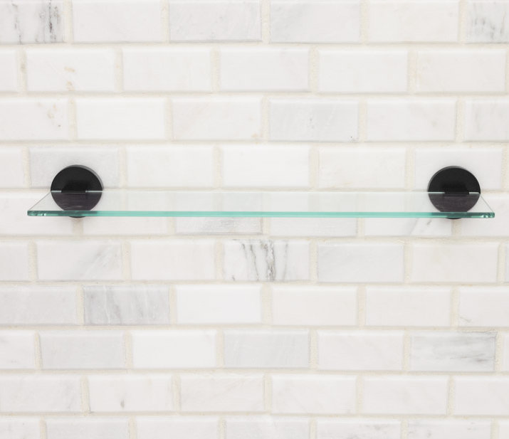 Neo Glass Bathroom Shelf, Matte Black