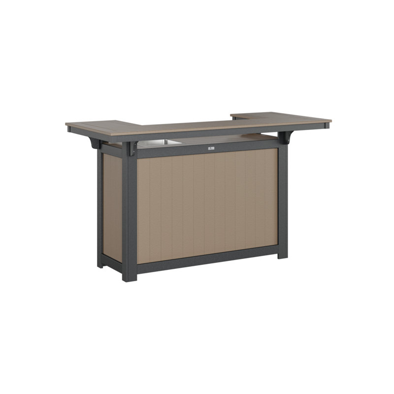 Outdoor Rectangle Bar Table, Black, Weatherwood