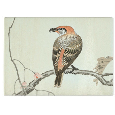 Tempered Glass Crossbill on a Tree Branch Chopping Board