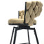 Ensemble de tabourets de bar 28 po en cuir technique 28 po avec tabourets à pieds sans îlot de cuisine réglable, 360 tabourets de bar pivotants avec repose-pieds-229436348
