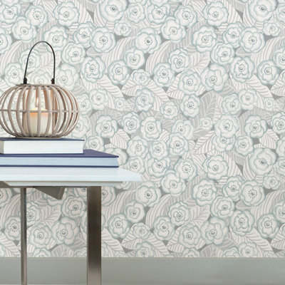 Ashaureah Peel & Stick Floral Roll