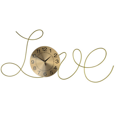 Love Sign Metal Wall Clock in Elegant Cursive