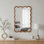 Miroir décoratif rectangulaire en bois massif ondulé pour chambre à coucher, salle de bain, salon, vestibule