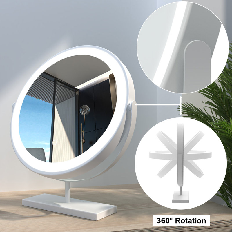Briselda Round Floor Mirror, White