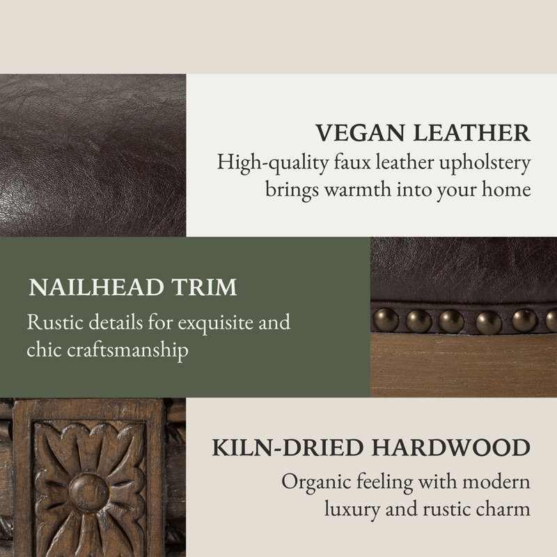 Walnut Swivel Backless Saddle Style Wood Leather Stool