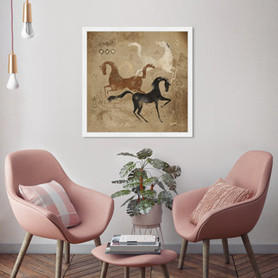Oliver Gal " Primitive Cave Horse Drawing " by Oliver Gal