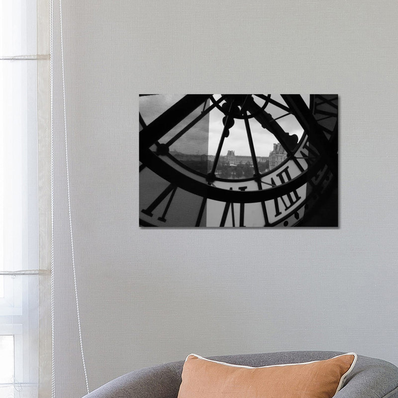 Clock Tower In Paris - Print on Canvas, 20.32 cm H x 30.48 cm W, Wrapped Canvas