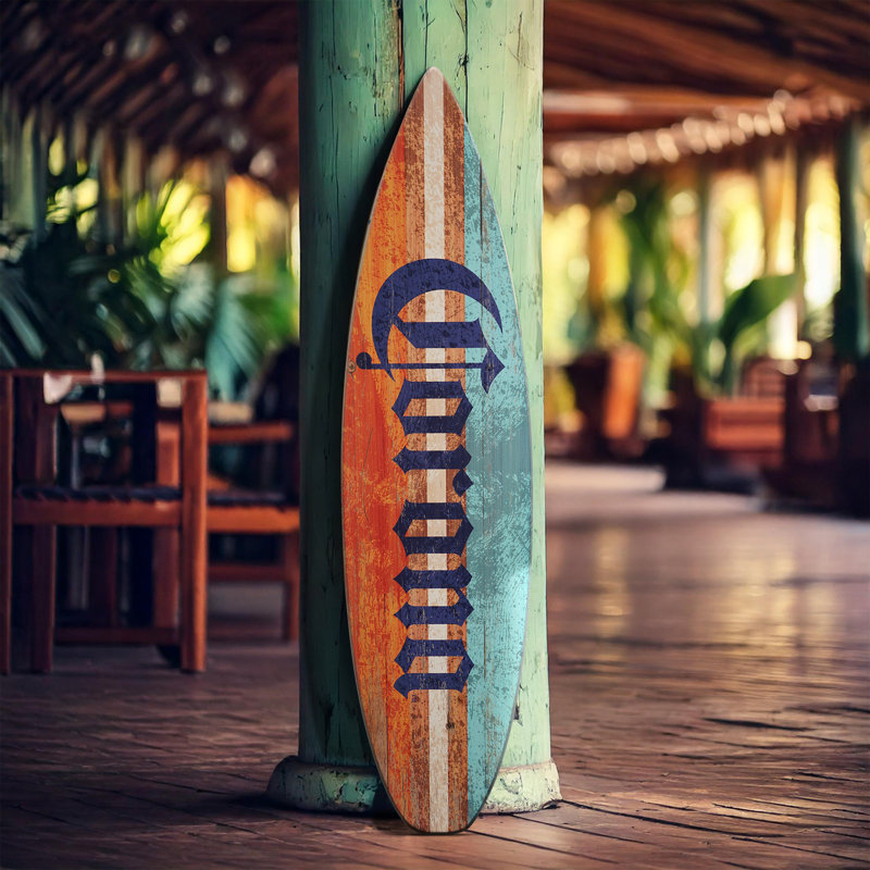 Corona Color Wood Tones Surfboard Wall Plaque Sign