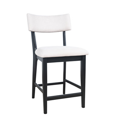 Beck Contemporary Upholstered Split Back Counter Stool - Black