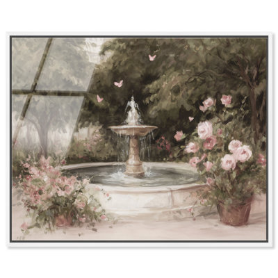 «Secret Tuileries I», reproduction d'art acrylique encadrée par Art Remedy, cadre blanc, 24 x 20