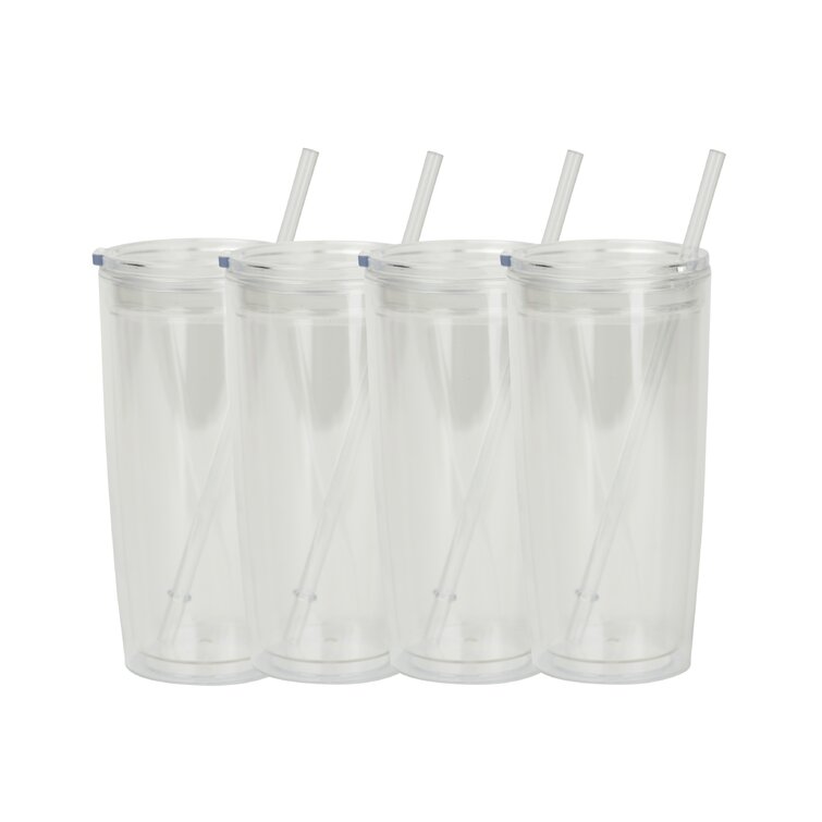 Glass Cups With Lids And Straws 4pcs Set-20oz Drinking Glasses