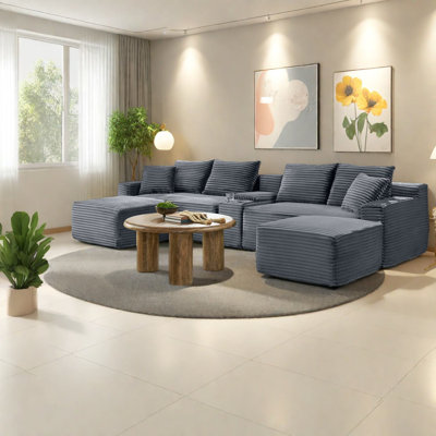 Canapés modulaires polyvalents avec USB, velours côtelé doux, idéal pour les maisons modernes