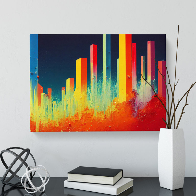 Dripping City Skyline Vol.2 Abstract - Wrapped Canvas, 40cm H x 60cm W x 3cm D