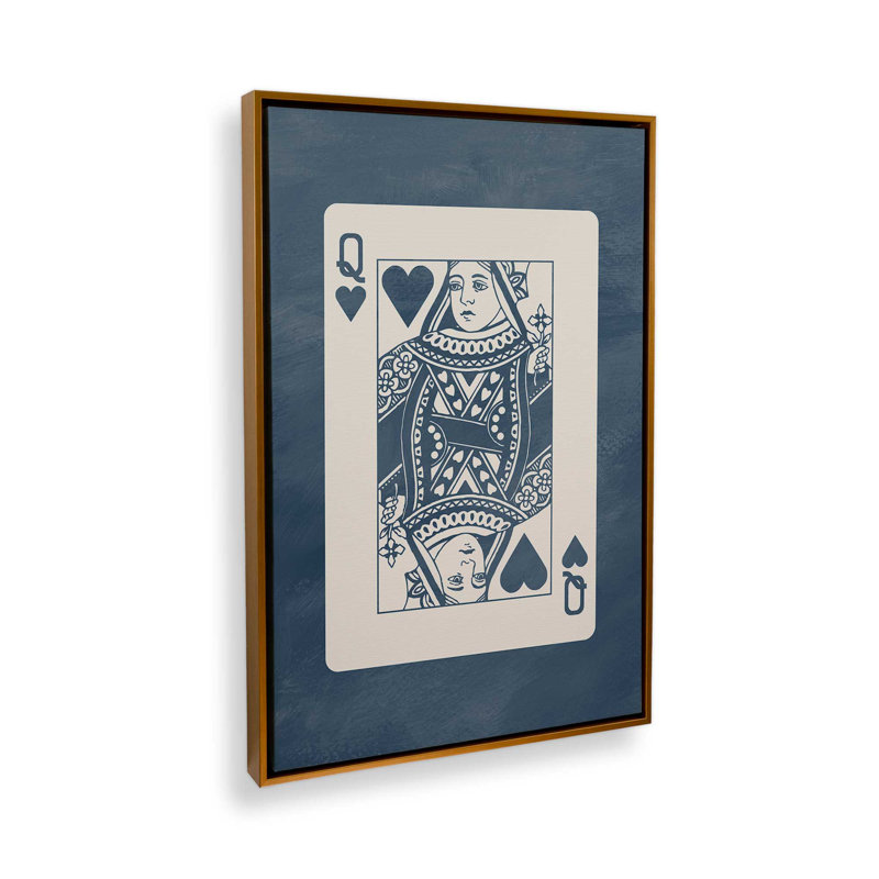 Impression sur toile Denim Queen Card, Or poli, H 36,75 po x l 24,75 po