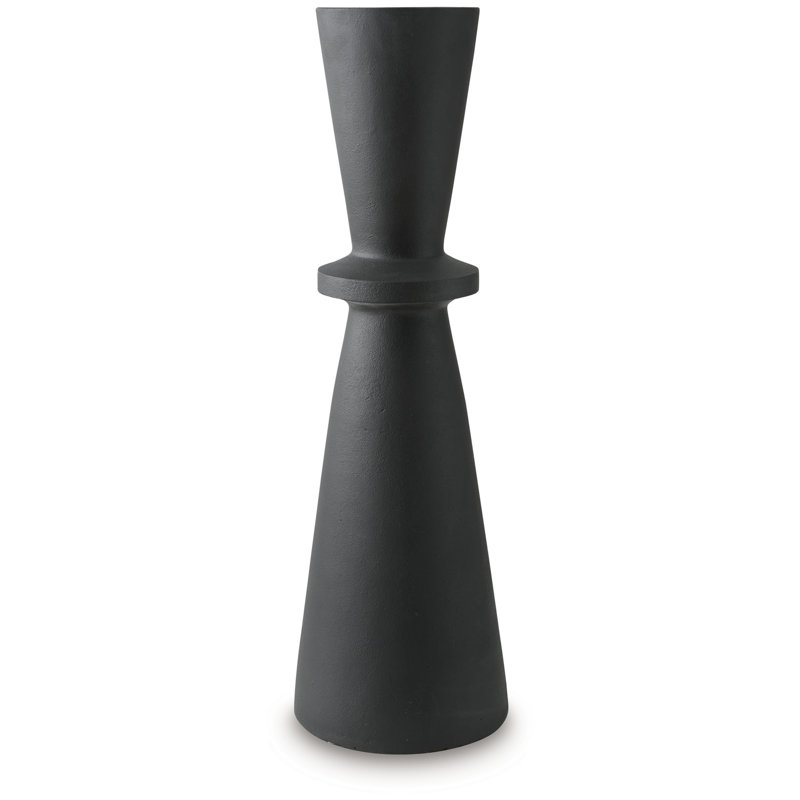 Black Hourglass Textured Plastic Floor Vase
