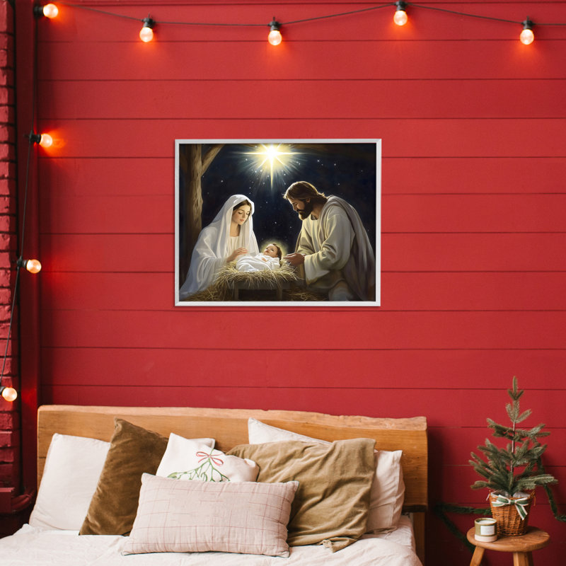 Scène de la Nativité «Peaceful Night», estampe numérique, conception par Arlington Prints, H 16 po x l 20 po