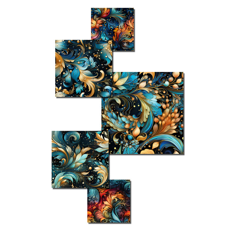 Flynn - ensemble d'art mural floral de 5