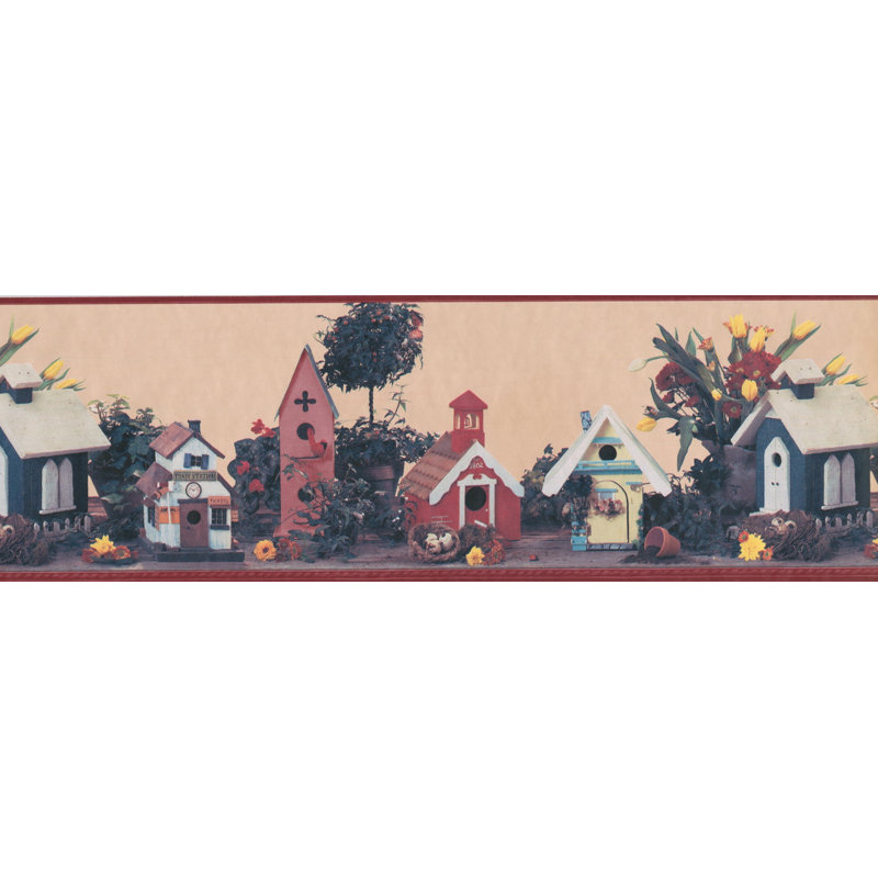 Bordure de papier peint 0,7 pi x l 180 po Fulghum Birdhouse