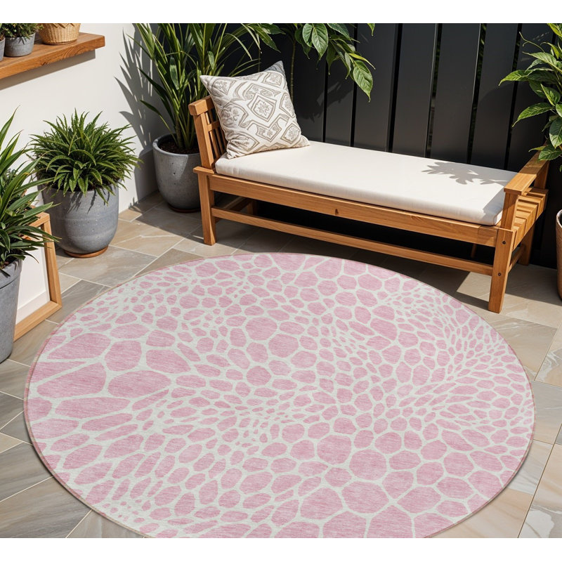 Tapis intérieur lavable rond 8 po
