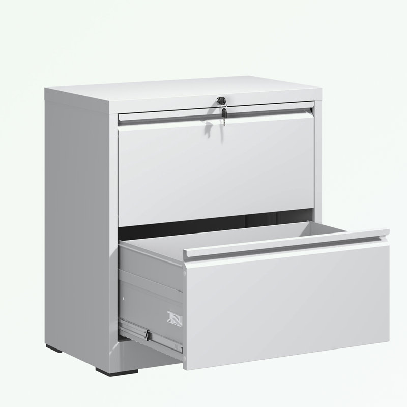 metal frame File Cabinet with 2 Drawers, White