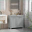 Armoires: trieur de linge inclinable avec panier à deux compartiments, gris ardoise | Salle de bain | Contemporain