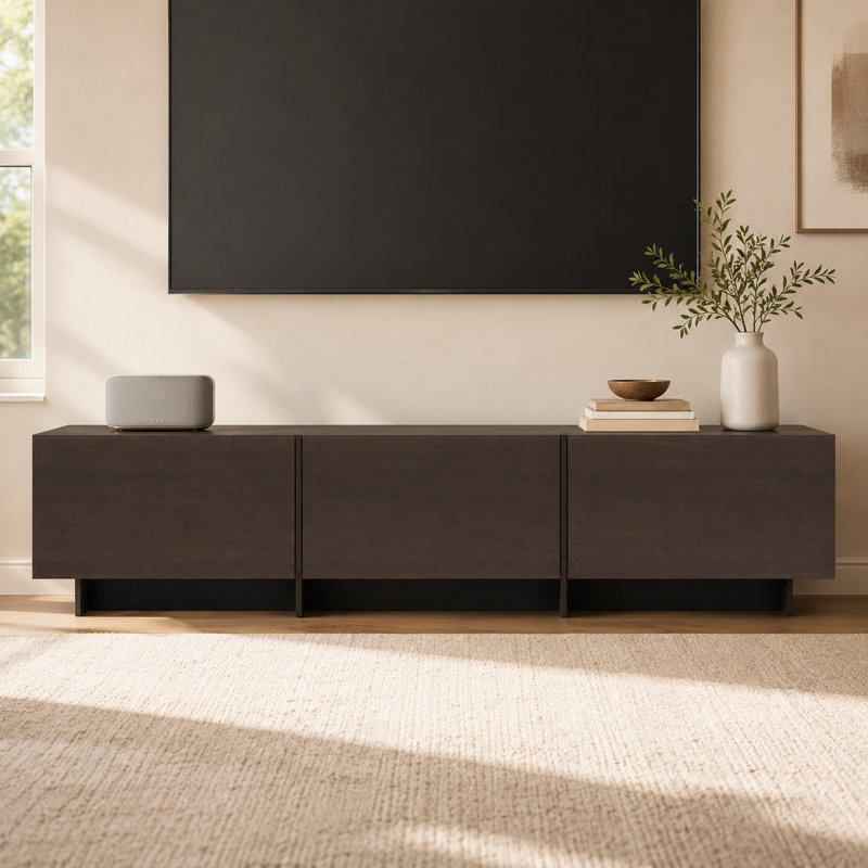 71.7'' W Media Storage Cabinet with 3 Flip-Top Bins