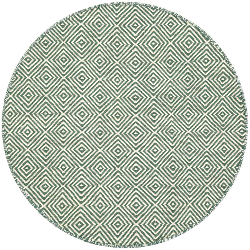 Tapis contemporain Contemporary vert, Rond 3 pi 1 po