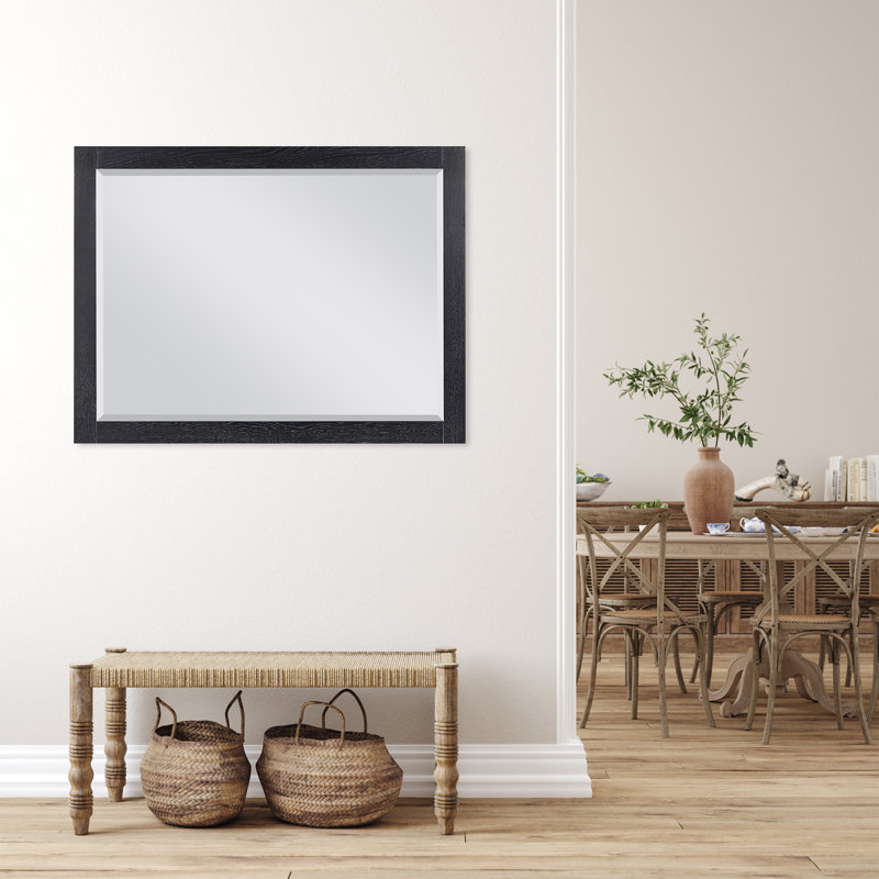 Ivy Wood Wall Mirror, 36" x 48", Black Oak