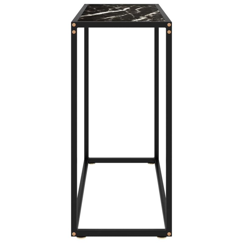 Console en verre trempé, H 29,53 po x l 31,5 po x P 13,78 po, Black/White, Without Feet