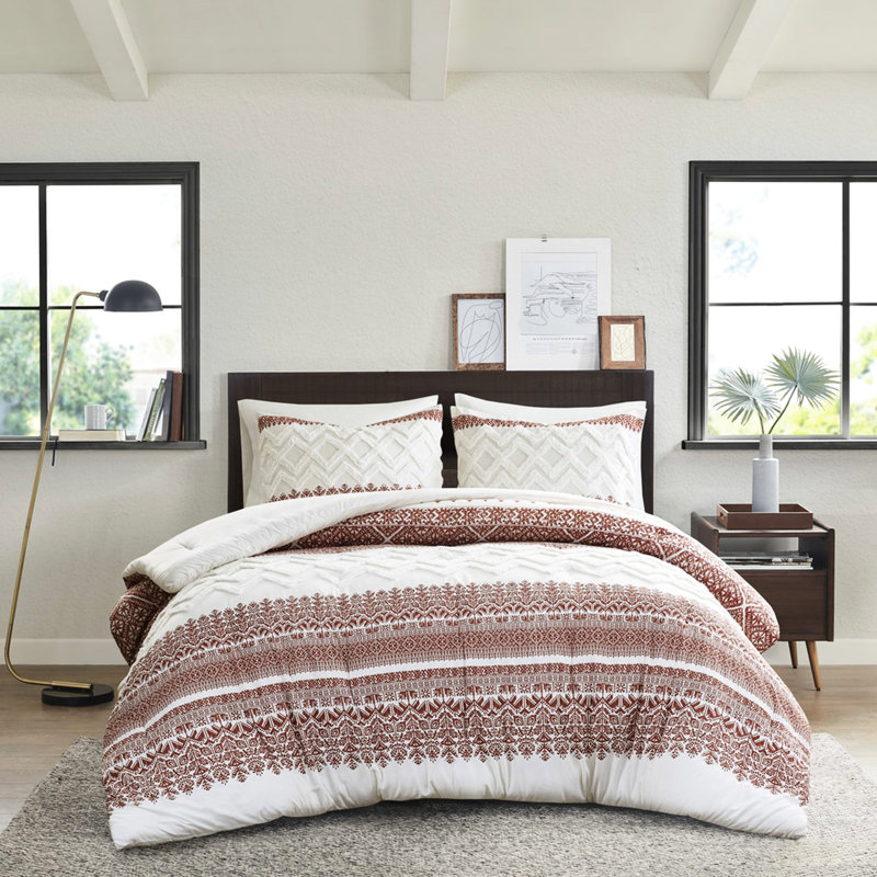 Édredon en chenille, très grand / très grand, 100% coton, 3 pièces, bourre, Édredon très grand + 2 taies décoratives très 