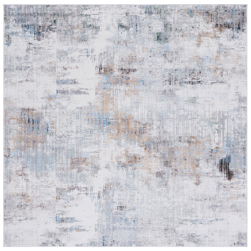 Cesara Air Performance Abstract Rug, Square 6'7"