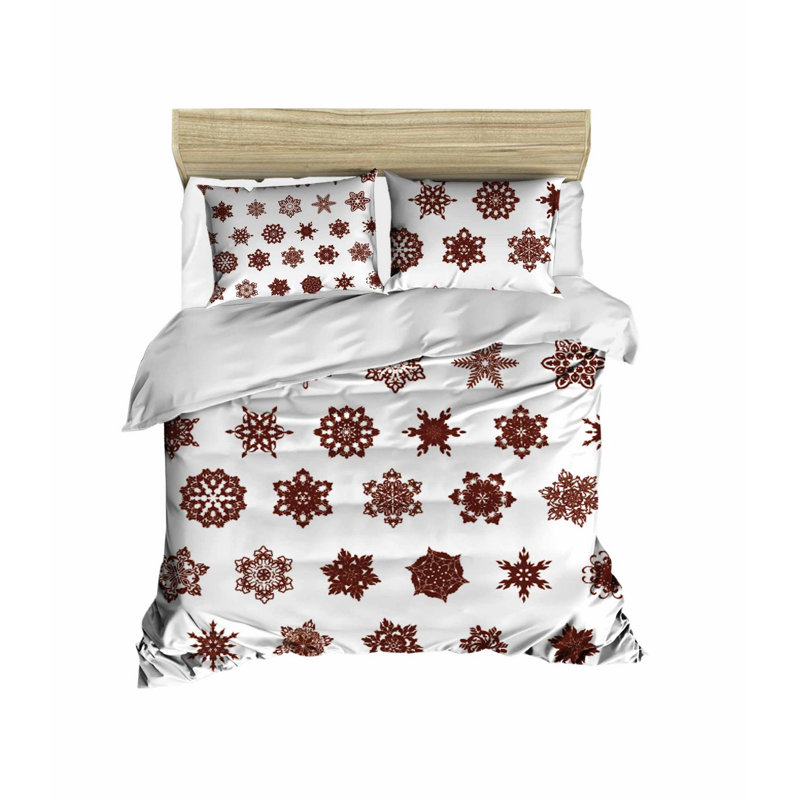 Bruton Brown/White Microfibre Duvet Cover Set