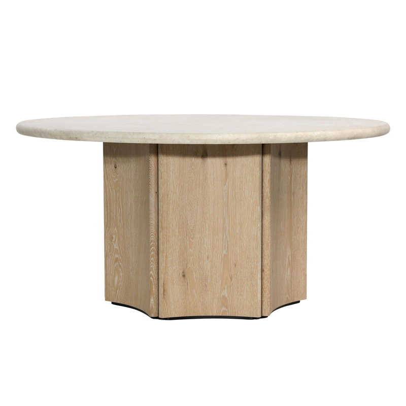 Oja 59" Pedestal Dining Table, Natural