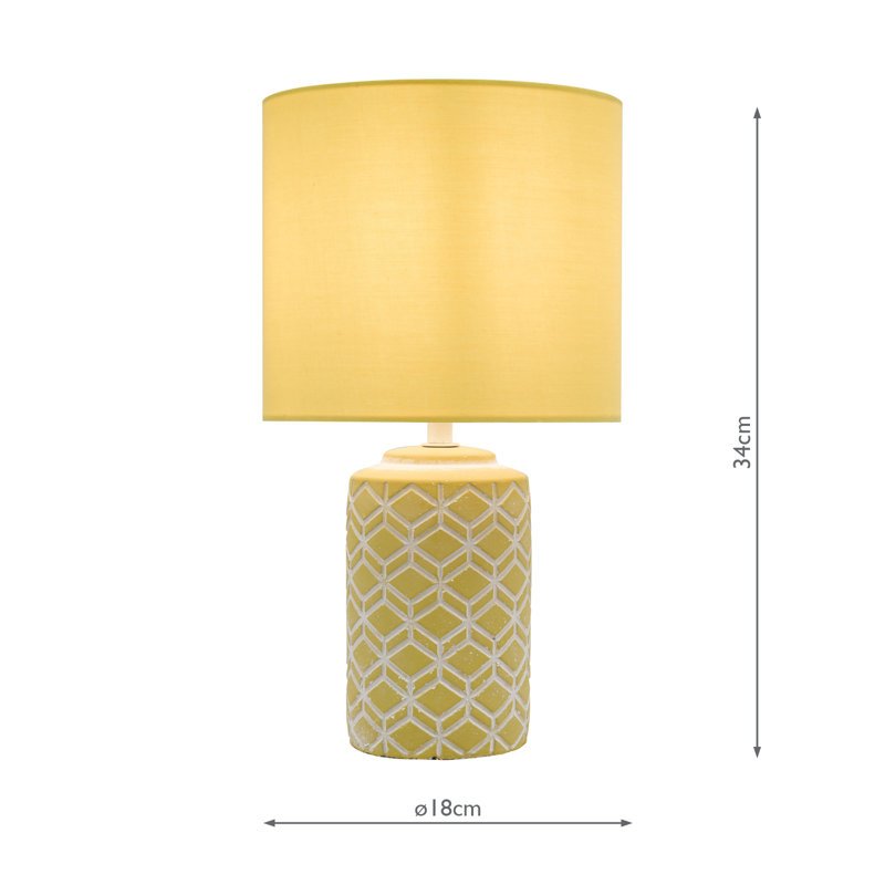 Ceramic Table Lamp Lamp, Yellow, Yellow