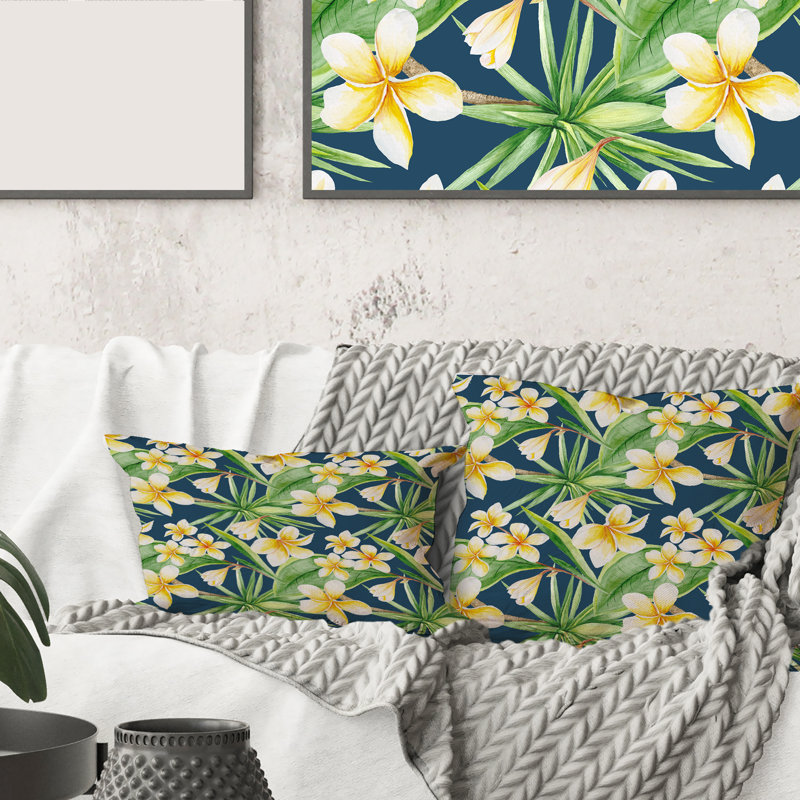 Housse de coussin carré et insert Tropical Foliage and Flowers, 18" x 18"