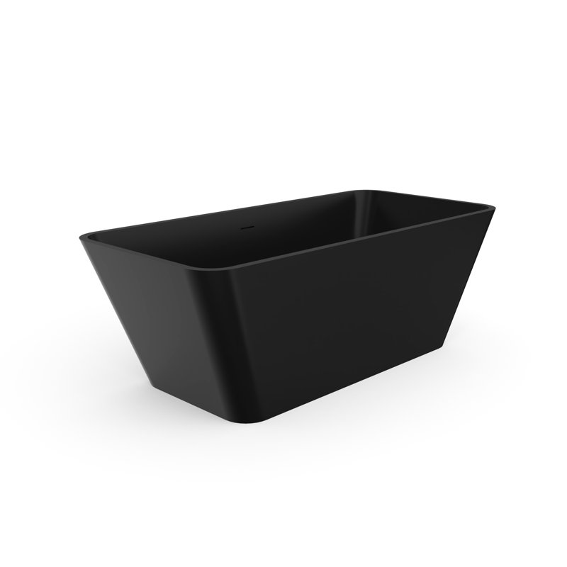 67*31.5*24.04 Inch Black Matte Freestanding Bathtub, Solid Surface, Comfortable And Safe For Family Bathrooms Surface 67 Inches, Contemporary Style, Ideal Hotel Bathroom Decoration
