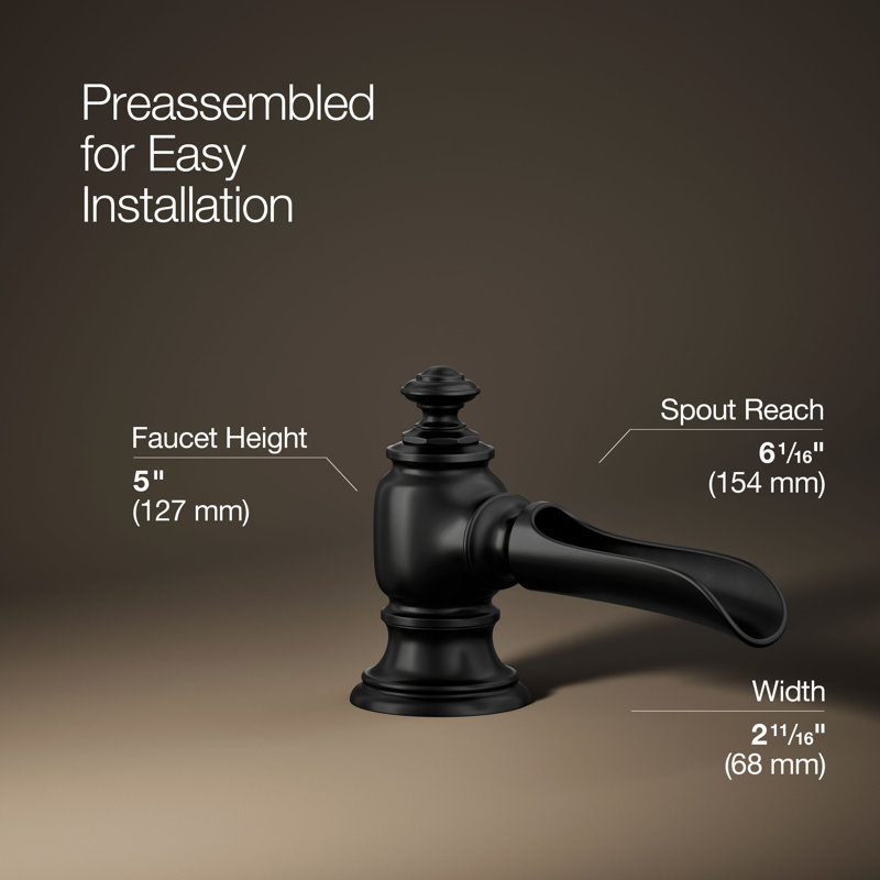 Artifacts® Flume Widespread Bathroom Faucet, Matte Black