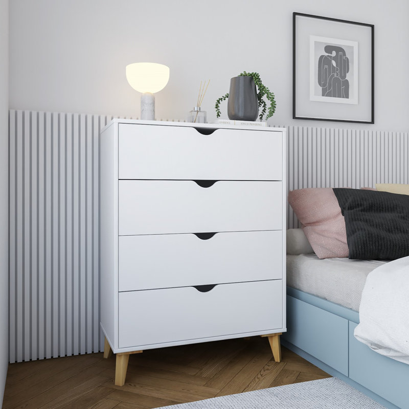 Jasmond 30'' W 4 - Drawer Dresser, White