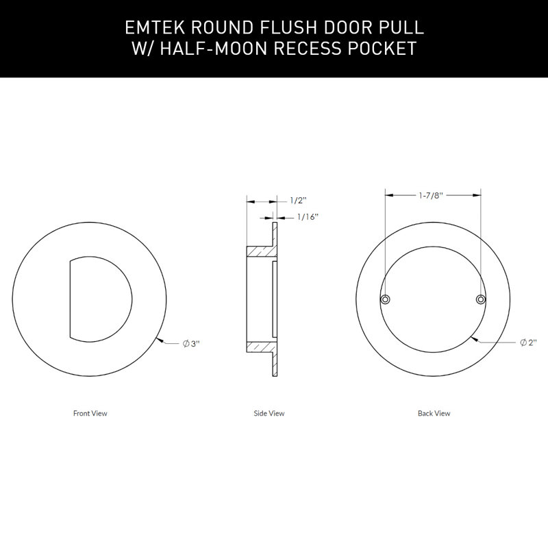 Poignée de porte ronde Emtek, Chrome poli