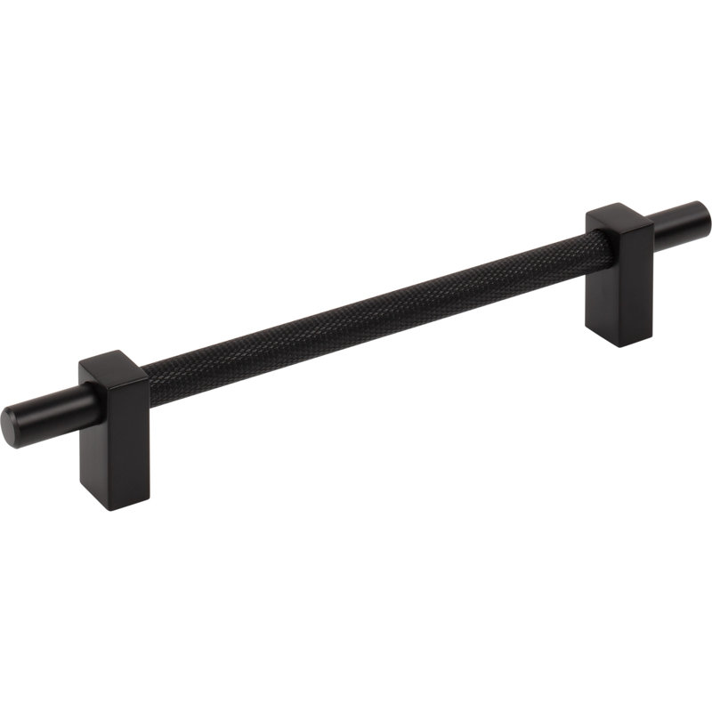 Larkin 3 Knurled Center Bar Pull, 6 5/16", Matte Black