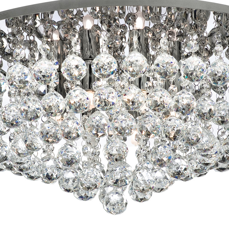 Kessler Glass Flush Mount, Chrome