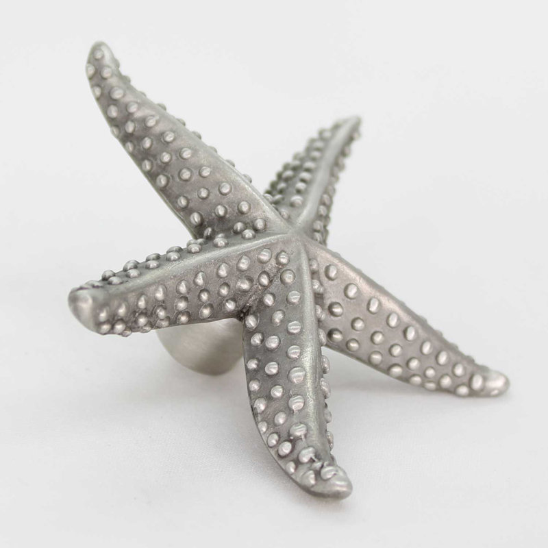 2" Starfish Small Knob, Brushed Nickel, 2" L x 2" W, 2