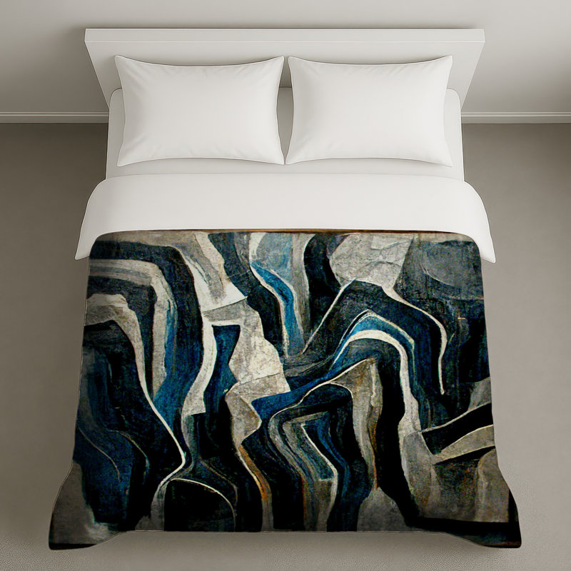 Housse de couette abstraite Modern Bedding Art, Très grand lit