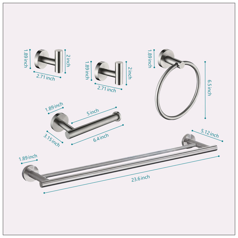 Porte-serviettes, Nickel brossé