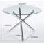 Ensemble de salle à manger 5 pièces, table de salle à manger à pieds en métal pour 4 à 6 personnes avec plateau en verre, table de salle à manger à piédestal, table basse de loisirs