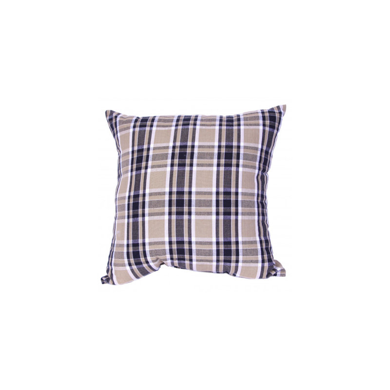Haze Plaid Cotton Throw Pillow, No Fill