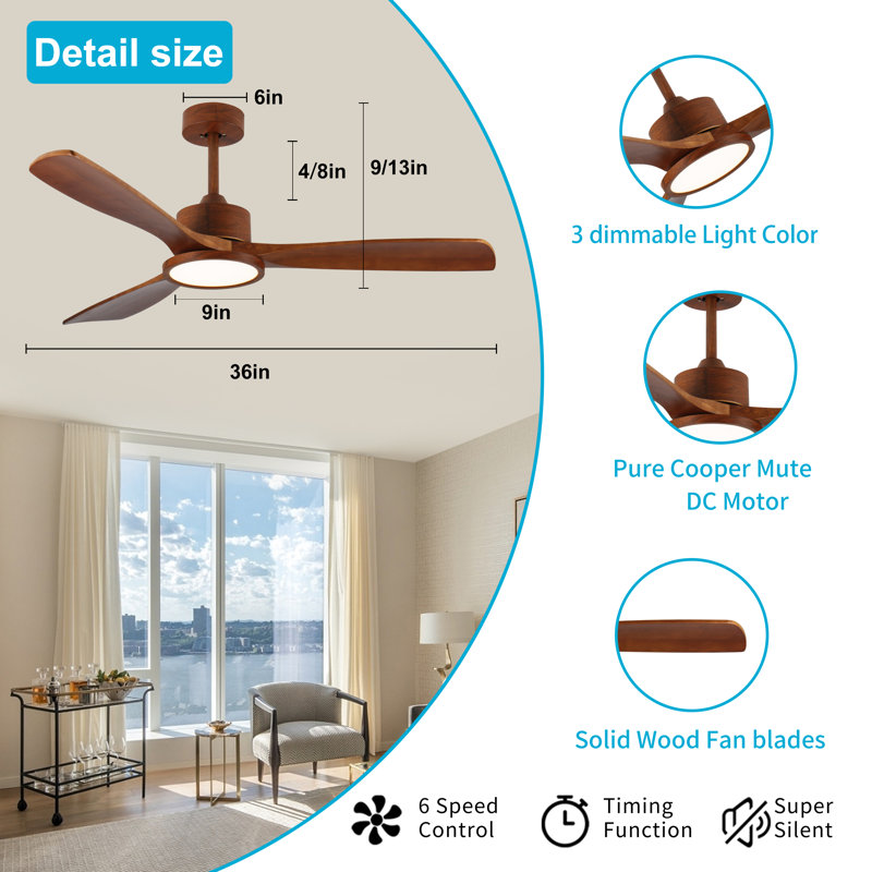 36-Inch Ceiling Fan with Light