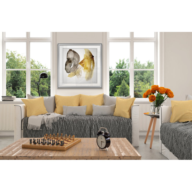 " Calendula I ", 28" H x 28" W, Silver Framed