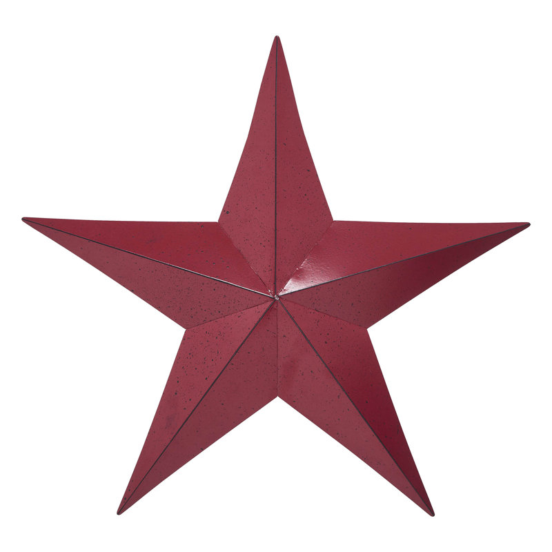 Étoile en métal festive, H 18 po x l 18 po x P 2,25 po, Noir / Rouge